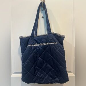 Alp N Rock Quilted Navy Tote with Embroidered Logo